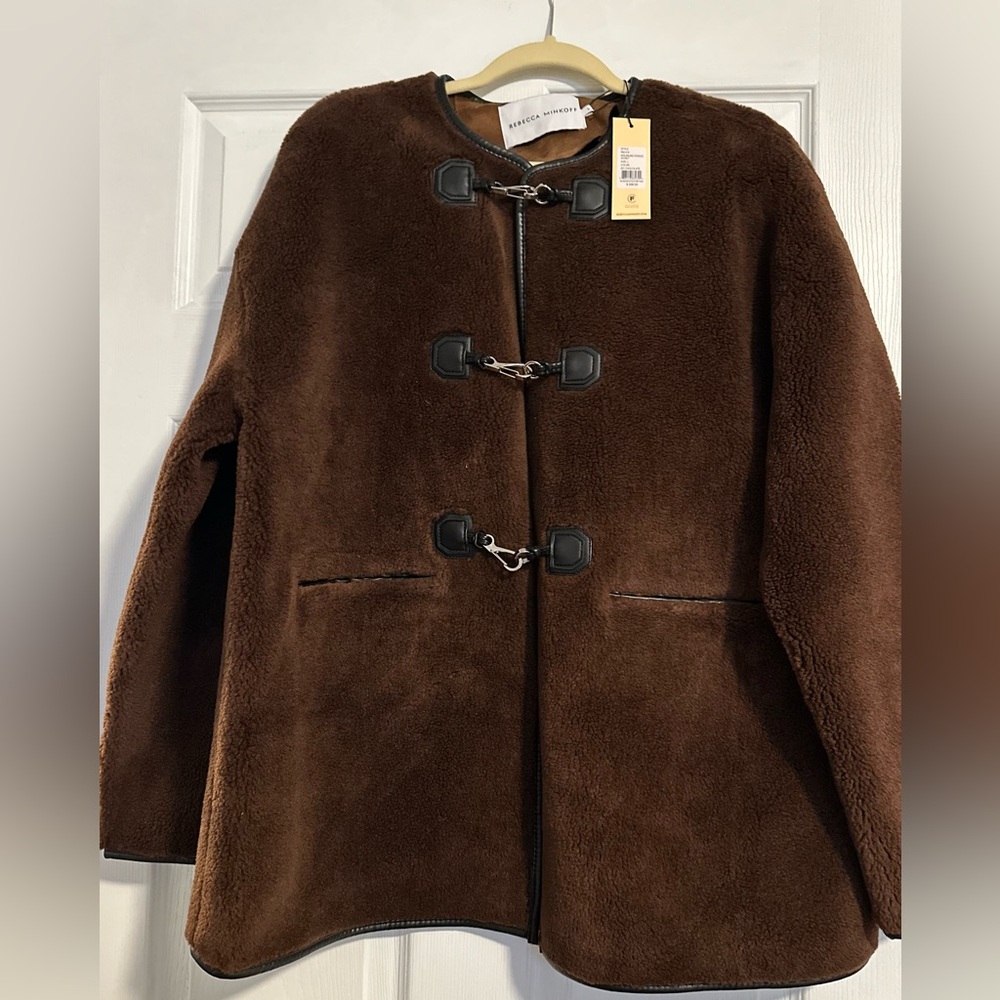 Rebecca Minkoff Faux Shearling Toggle Jacket Large - Picture 6 of 6